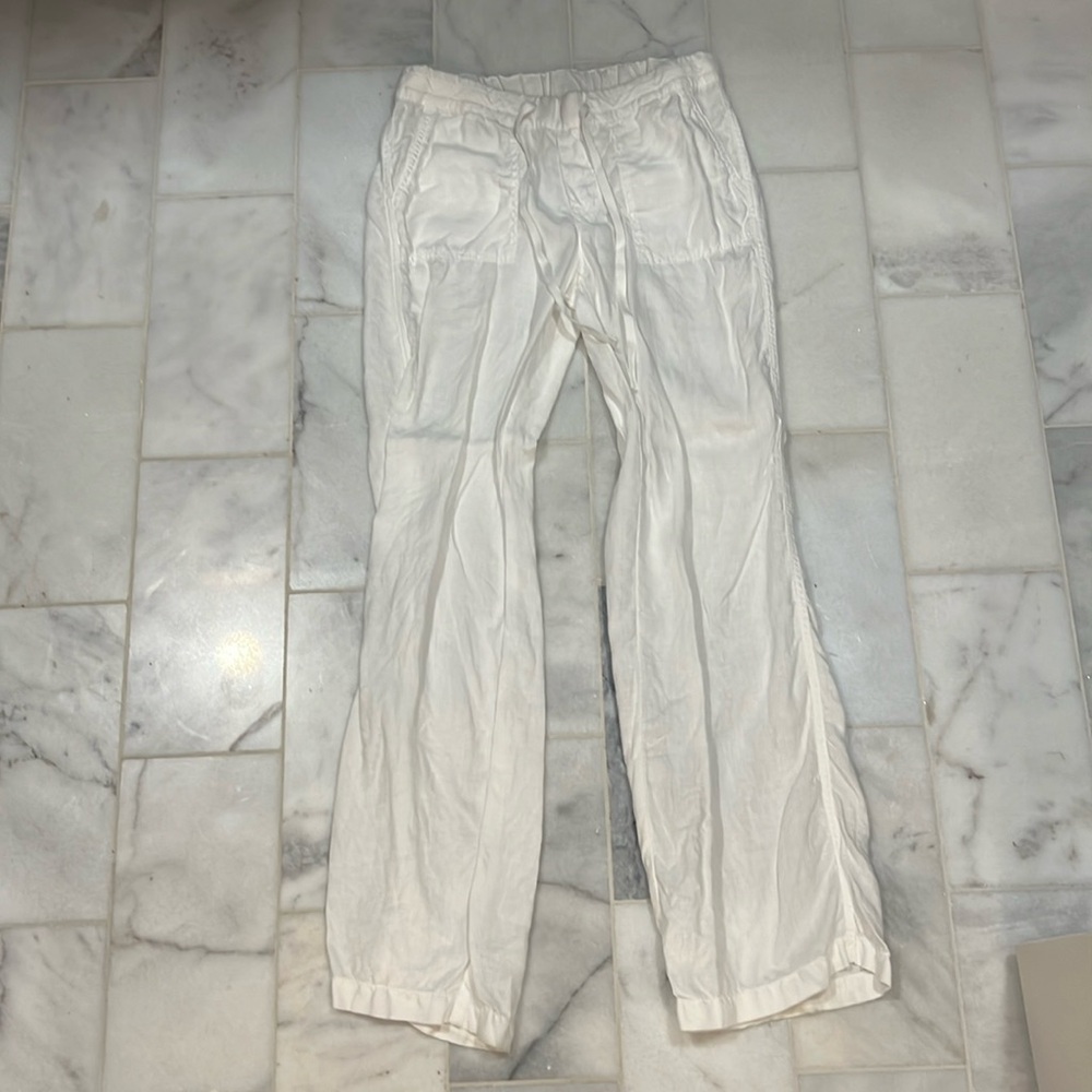 Caslon White Linen Pants, Size XSmall